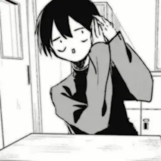 🗞 Anime, Mangá, Personagem, Arte, Ilustração, Preto e branco, Desenho animado telegram sticker