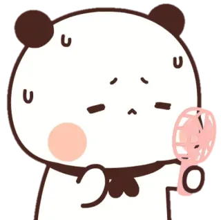 🐻 panda, carino, kawaii, fan, sudato, cartone animato telegram sticker