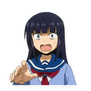 😳 anime, dziewczyna, mundurek, przestraszona, wskazująca, zła, zszokowana telegram sticker
