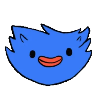 😱 bleu, dessin animé, mignon, visage, monstre, autocollant telegram sticker