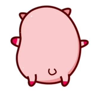 😔 cochon, animal, mignon, dessin animé, illustration whatsapp sticker