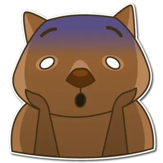 😱 wombat, animal, lindo, pegatina, dibujo animado telegram sticker