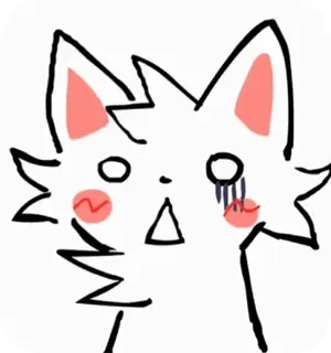 😨 Hoạt hình, Mèo, Buồn, Minh họa, Động vật, Dễ thương telegram sticker