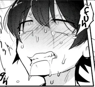 ❤️ FUH Animé, Manga, Sueur, Expression, Visage whatsapp sticker