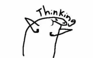 🤔 Thinking meme, thinking, doodle, stick figure, mind telegram sticker
