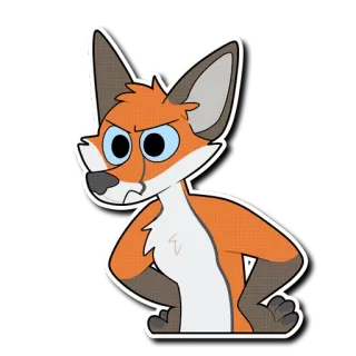 😠 raposa, antropomórfico, desenho animado, animal, bravo, personagem telegram sticker