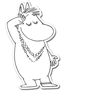😓 Moomin Moomin, dibujos animados, personaje, pegatina telegram sticker