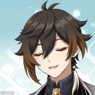 💠 Zhongli Genshin Impact อนิเมะ, วิดีโอเกม, เก็นชินอิมแพ็กต์, จงหลี, ตัวละคร, ยิ้ม telegram sticker