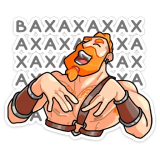 😆 BAXAXAXAXAXAXAXAXAX lachen, mann, muskulös, sticker, cartoon telegram sticker