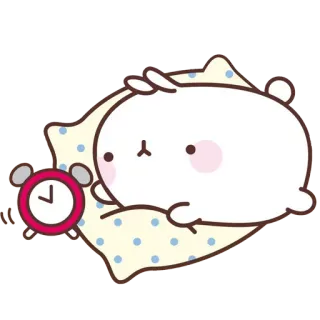 ⏰ rabbit, sleeping, alarm clock, cartoon, cute, lazy telegram sticker