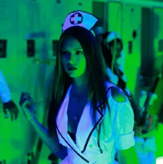 🥀 woman, nurse, costume, hat, medical, uniform telegram sticker