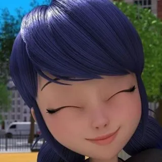🐞 Marinette Dupain-Cheng Miraculous: Tales of Ladybug & Cat Noir Cartoon, Anime, Mädchen, lächelnd, fröhlich telegram sticker