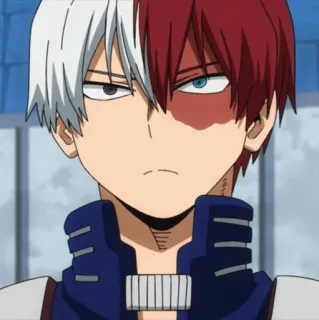 🥢 Shoto Todoroki My Hero Academia Anime, Manga, Shoto Todoroki, My Hero Academia, Bohater, Ogień, Lód telegram sticker