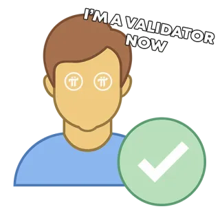 🥂 I'M A VALIDATOR NOW Validatore, Pi Network, Criptovaluta, Moneta digitale, Blockchain telegram sticker