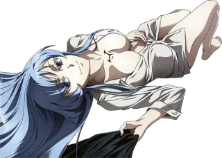 😏 Anime, Meisje, Vrouw, Sexy, Liggend, Cartoon telegram sticker