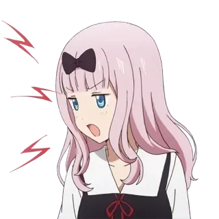 ⚡️ Chika Fujiwara Kaguya-sama: Love Is War Anime, Fille, Chika, Cheveux Roses, Kaguya Sama, En colère, Choquée telegram sticker