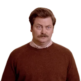 😮 Ron Swanson Parks and Recreation Ron Swanson, Parks and Recreation, Wąsy, Nick Offerman, Serial TV telegram sticker