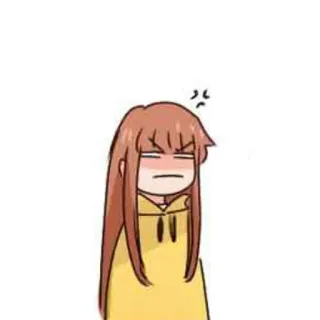 🍂 chica anime, enfadado, molesto, frustrado, dibujo animado, emoji telegram sticker