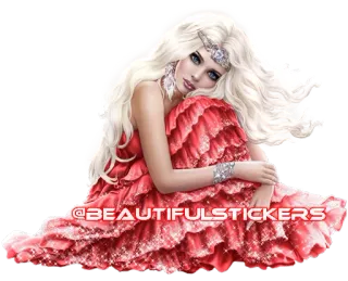 🧝‍♀ @BEAUTIFULSTICKERS mujer, vestido, belleza, arte, moda, ilustración telegram sticker