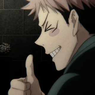 ✨ Anime, Pulgar arriba, Personaje, Ilustración, Manga, Sonrisa telegram sticker
