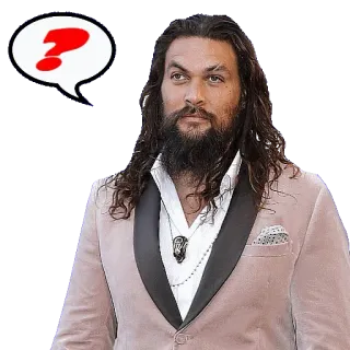 ❓ Jason Momoa actor, celebridad, pregunta, bocadillo, hombre, traje telegram sticker