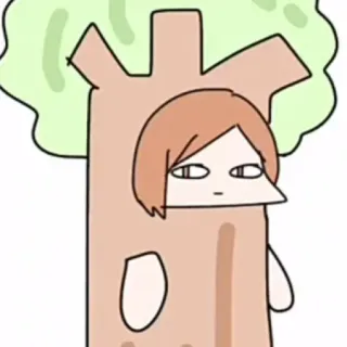 🤌 árbol, naturaleza, dibujo animado, persona, personaje, dibujo telegram sticker