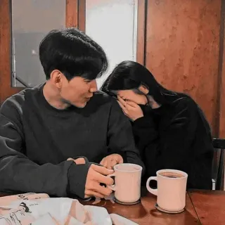 🫖 couple, café, romantique, relation, rendez-vous, triste telegram sticker