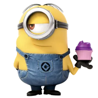 🍩 Minion Despicable Me cartoon, minion, despicable me, cupcake, yellow, character telegram sticker