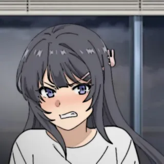 🐰 Mai Sakurajima Rascal Does Not Dream of Bunny Girl Senpai 애니메이션, 소녀, 화난, 애니메이션 소녀, 캐릭터, 마이 사쿠라지마 whatsapp sticker