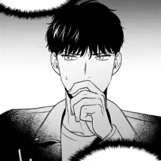 🍸 Mann, Figur, Schwarzweiß, Manga, Ernst, Porträt telegram sticker