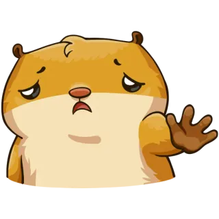 ✋ 仓鼠, 悲伤, 动物, 可爱, 卡通, 贴纸 whatsapp sticker