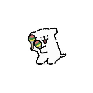 💬 chó, maracas, âm nhạc, động vật, nhạc cụ telegram sticker