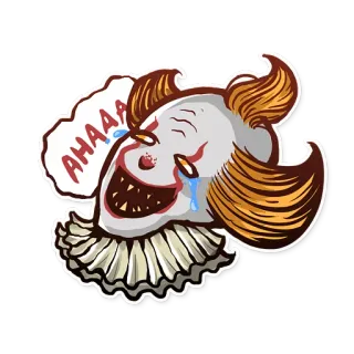 😂 Pennywise It AHAAA Клоун, Ужасы, Страшный, Фильм, Стивен Кинг, Оно telegram sticker