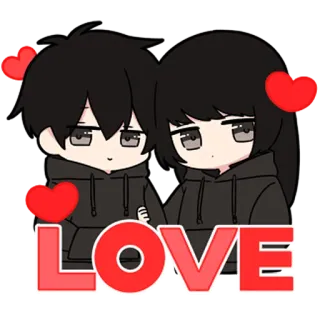 ❤️ LOVE love, couple, cartoon, cute, romance telegram sticker