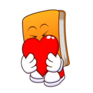 ❤️ книга, сердце, любовь, мультфильм, персонаж, день святого валентина whatsapp sticker