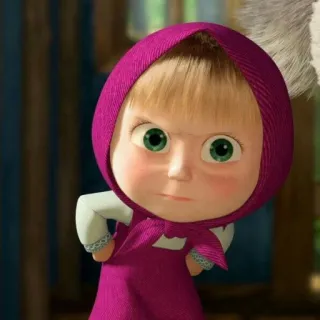 😒 Masha Masha and the Bear cartoon, kind, animatie, meisje, ondeugend telegram sticker