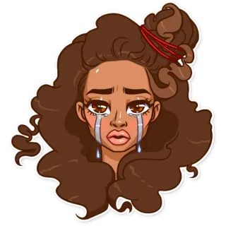 😭 crying, sad, emotions, tears, girl, sticker, illustration telegram sticker