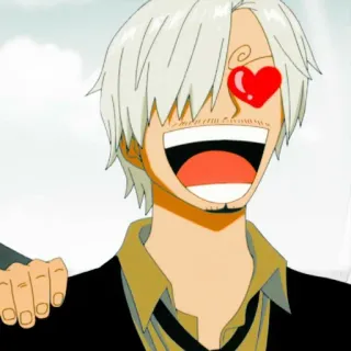 🌊 Sanji One Piece Anime, One Piece, Sanji, Liebe, Herz, Cartoon telegram sticker