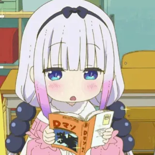 🍥 Kanna Kamui Miss Kobayashi's Dragon Maid Dマン Anime, Drache, Kawaii, Manga, Niedlich, Isekai, Fantasy, Chibi whatsapp sticker