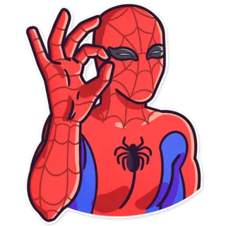 👌 Spider-Man Spider-Man, Marvel, Superheld, Sticker, Ok, Ok Geste, Handgeste whatsapp sticker