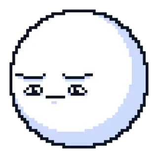 😞 pixel art, emoji, sad, simple, character, face telegram sticker