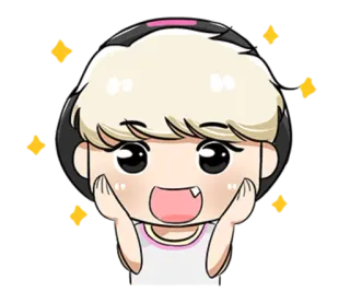 ✨ Kreskówka, Szczęśliwy, Uroczy, Iskierki, Anime, Chibi whatsapp sticker