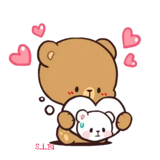 💘 熊, 可爱, 爱心, 卡哇伊, 卡通, 动物 telegram sticker