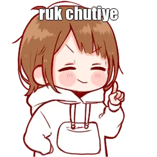 🤔 ruk chutiye anime, cartone animato, insulto, offensivo, parolaccia whatsapp sticker