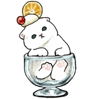 🍧 gato, helado, postre, lindo, gatito, animal whatsapp sticker