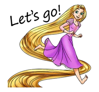 👸 Rapunzel Cartoon, Prinzessin, lange Haare, Märchen, blond whatsapp sticker