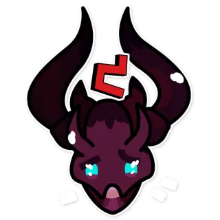 😦 demônio, chifres, fofo, monstro, malvado telegram sticker