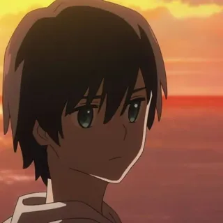 🦋 Anime, Chłopak, Zachód słońca, Kreskówka, Postać telegram sticker