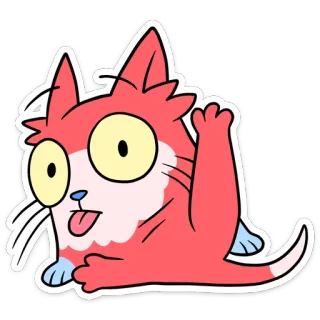 😛 кот, смешной, мультфильм, животное, наклейка telegram sticker