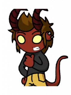 🖕 Dämon, Cartoon, Teufel, Hörner, Figur, Fantasy telegram sticker